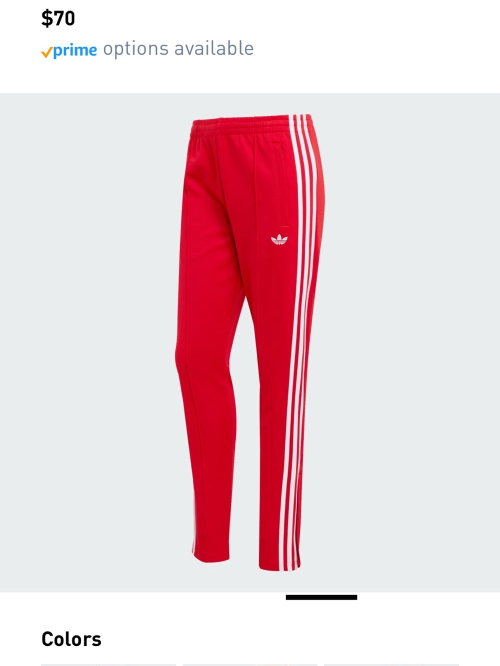 adidas women Red Sweatpants with White Three-Stripes